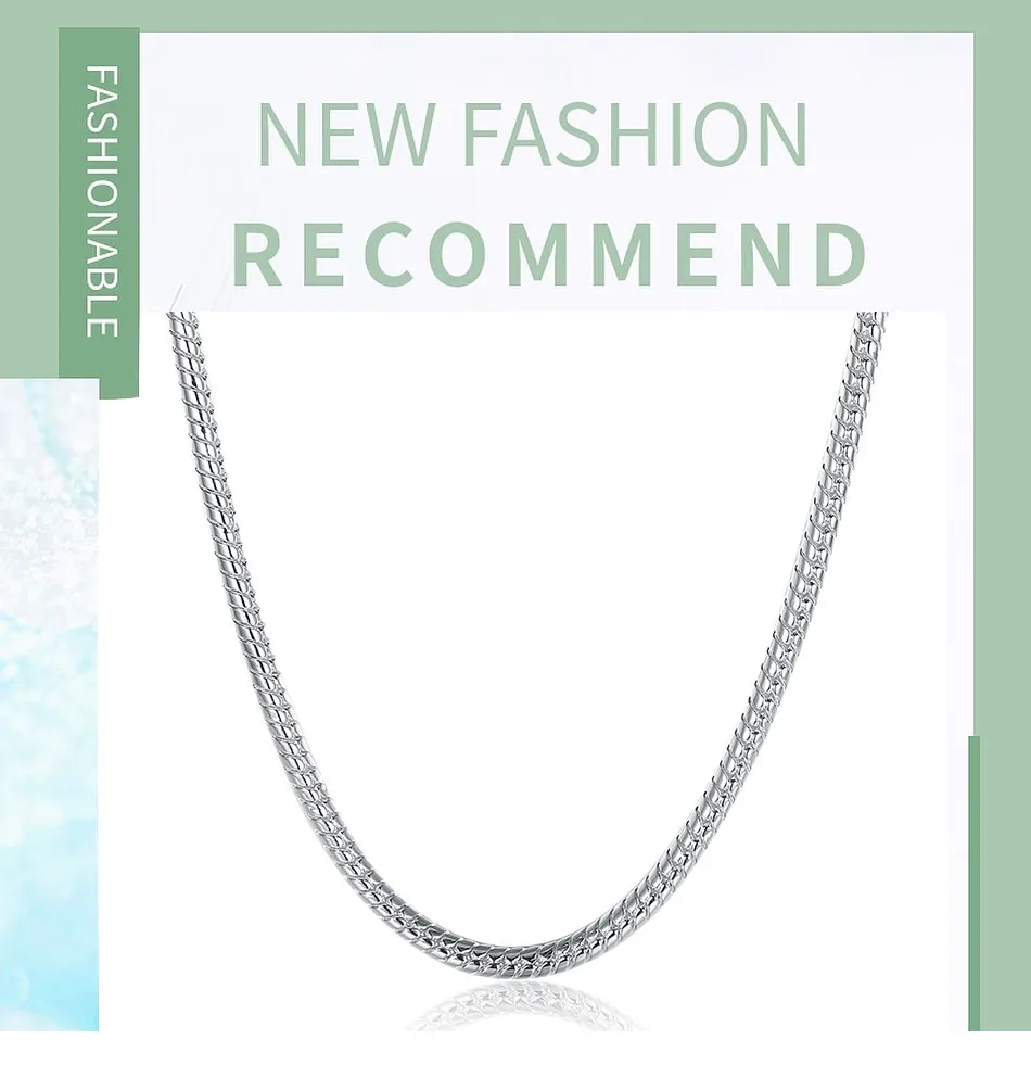 925 Silber 4mm Schlangenketten Halsketten für Frauen Mode Party Halskette Schmuck Top Qualität