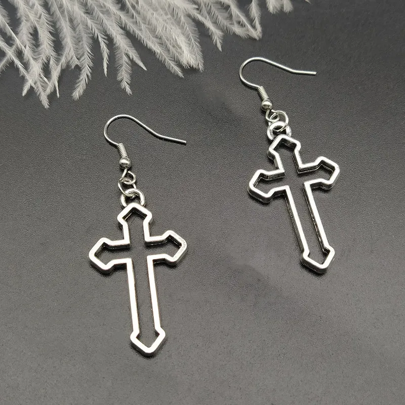 Crystal Cross Drop Серьги для мужчин Женщины Новые Модные Моды Ухо Ювелирные Изделия Pendientes Mujer Moda Оптом Spropshippig