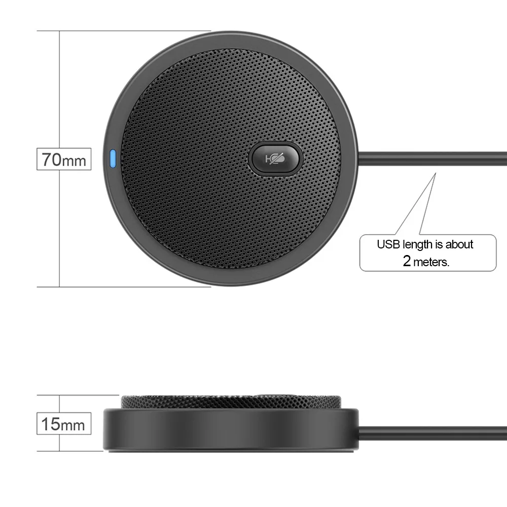 USB Omni-Directional Condenser Microphone Mic Meeting Business Conference Computer Laptop PC Röstchatt Videospel Live