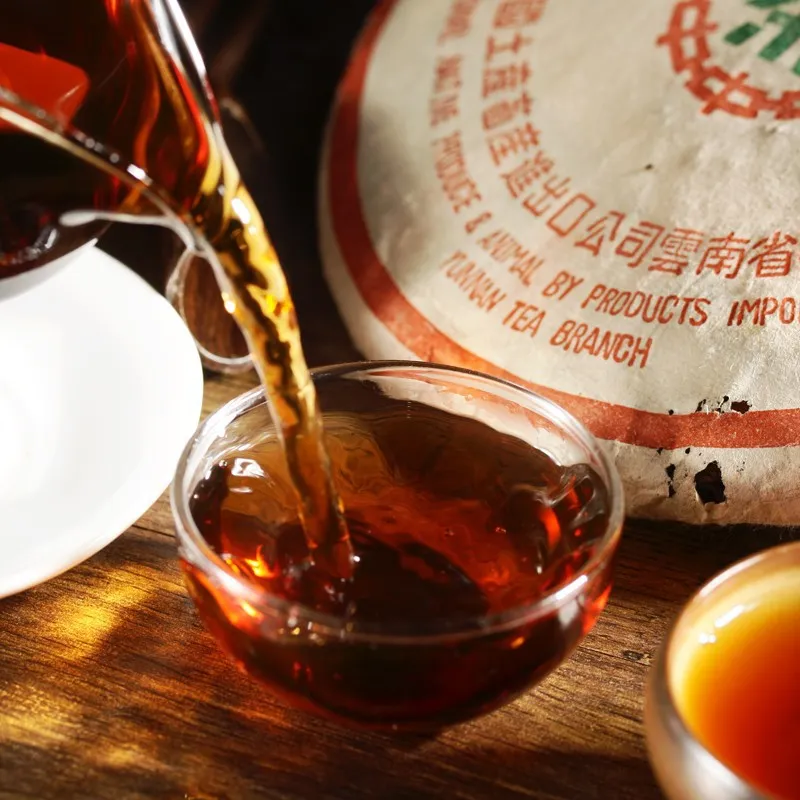 Made in1978 ripe pu er tea,357g oldest puer tea,ansestor antique,honey sweet,,dull-red Puerh tea,ancient tree 