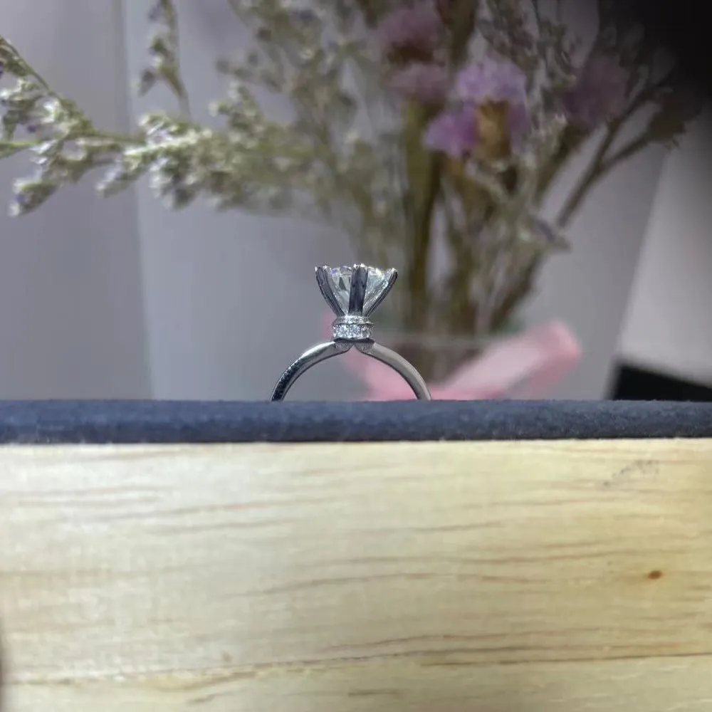 VVS1 – bagues de fiançailles en argent Sterling 925 pour femmes, Moissanite, diamant de laboratoire, avec broche en cœur, bijoux fins