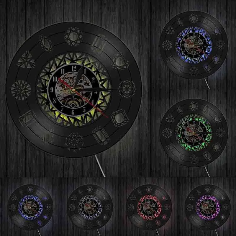 Géométrique Diamant Vinyle Album Re-purposed Record Horloge Pour Magasin De Bijoux Minimaliste Bijou Mur Art Rétro Musique Album Horloge Montre H1230