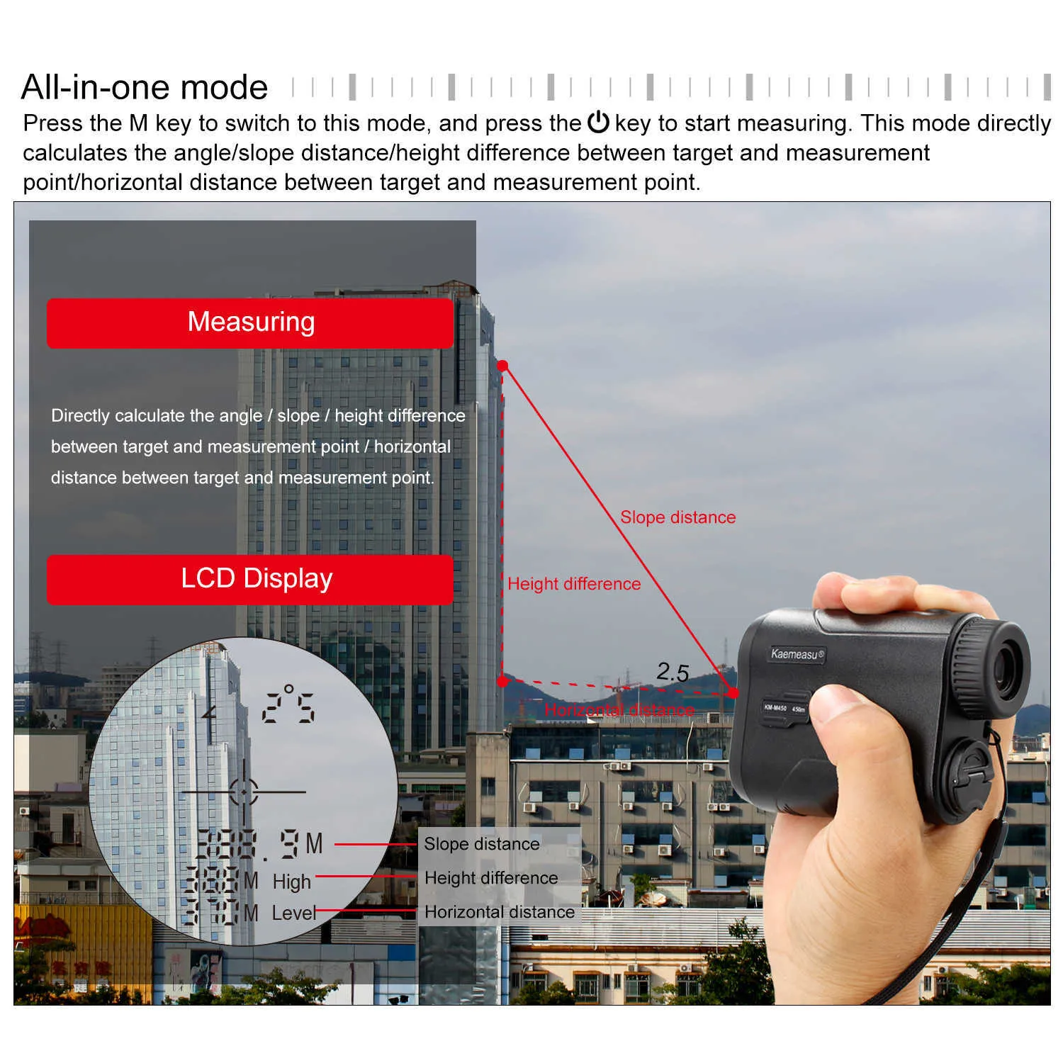 Laser RANGEFINDER 450M 600M Afstandsmeter Outdoor Golf Digitale Monoculaire Range Finder Angle Snelheid Hoogte Meetgereedschap 210728