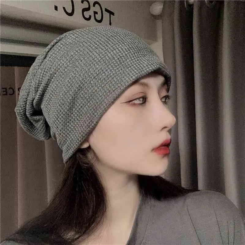 Специальные зимние шапки японский джокер черный Baotou шляпа женские наушники осень / зима теплая вязание веб-знаменитости кучу