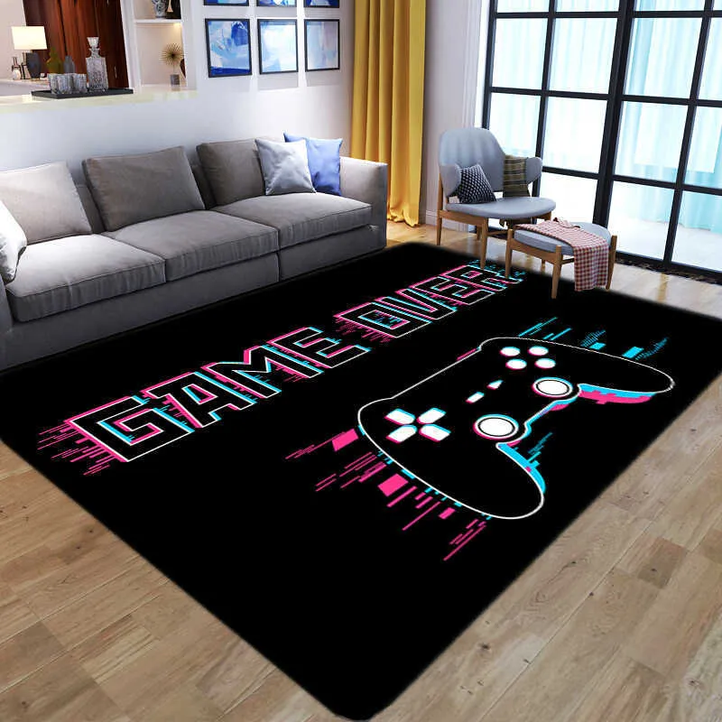 Cartoon 3D Anime Gamer pattern Carpets for Living Room Bedroom Big Area Carpet Kid play Floor Mat Child Game Large Rug 210626