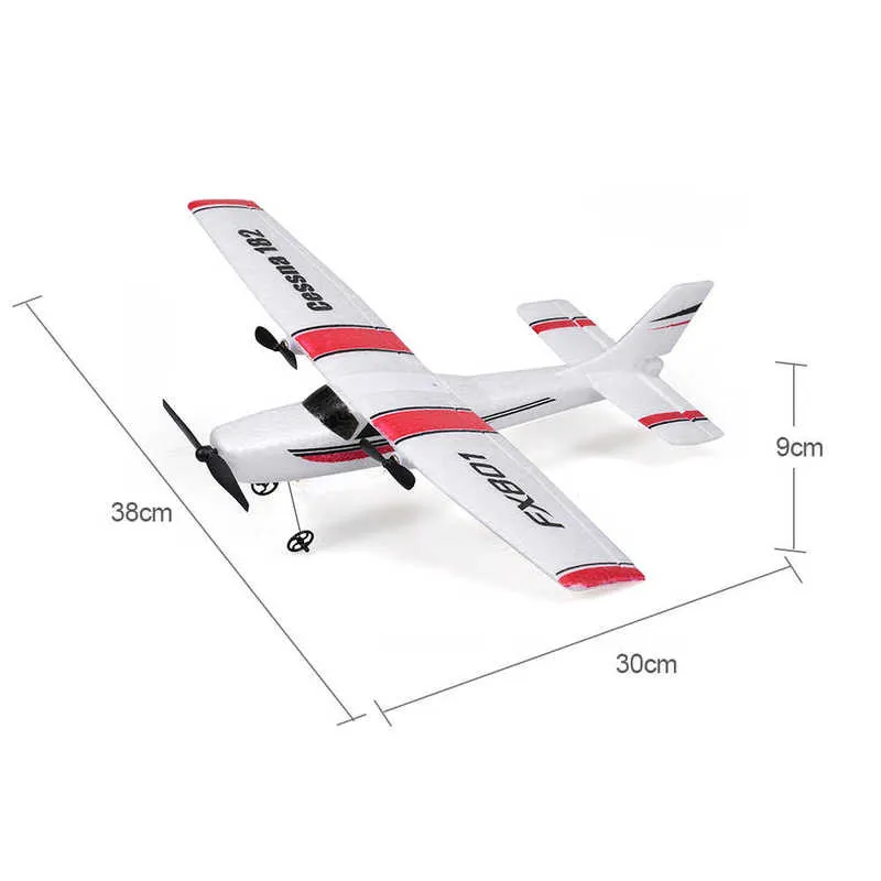 FX801 RC Plane 182 2.4GHz 2CH Airplane Durable 20 Minutes Flying Time Outdoor Aircraft Model Toys for Beginner 210925