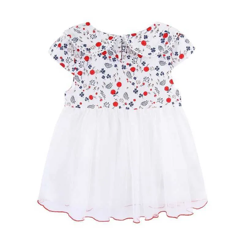 Mudkingdom Kwiatowy Baby Girl Dress Chiński Styl QIPAO Lato dla dzieci Ubrania Tulle Drukuj Dziewczyny Es Toddler Odzież 210615