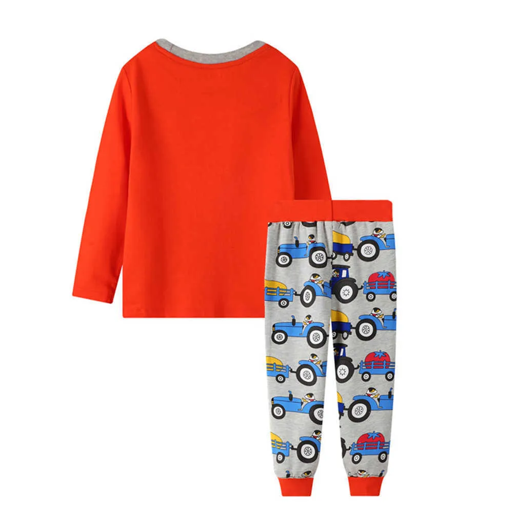 Hoppmätare Långärmad Bomull Bottu Boys Cartoon Clothing Set för vinter Girls 2 st Passar Mode Kids Outfits 210529