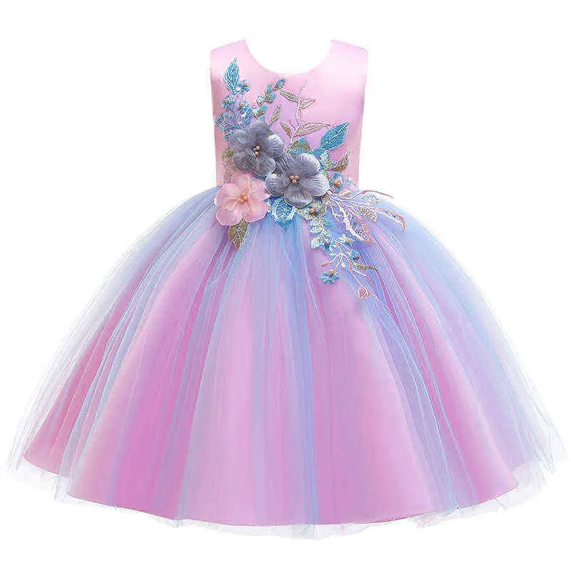 Fleur Filles Robe 2022 Élégante Princesse Robe Infant Halloween Costume Bébé Enfants Robes Pour Fille Bébé Fête De Mariage Vestidos 211027