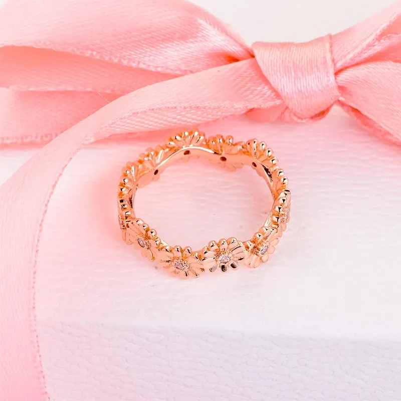 Anello da dito con corona di fiori scintillanti in argento sterling 925 2021 regalo di gioielleria raffinata moda femminile fai da te