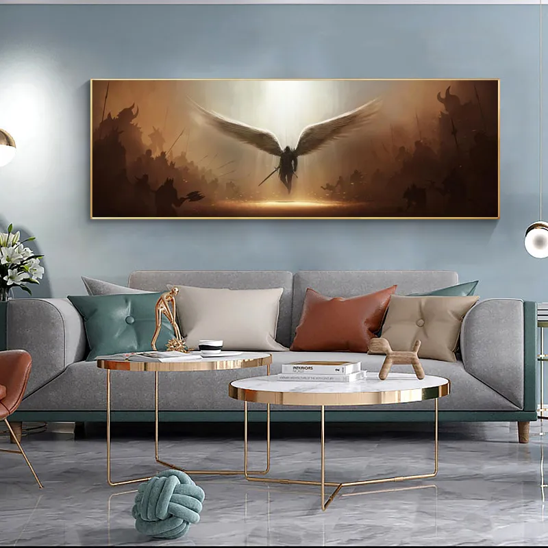 Der Erzengel der Gerechtigkeit Tyrael Wand-Leinwand-Kunstgemälde, Wandkunst, Poster und Druck, Wandkunst, Bild für Wohnzimmer, Heimdekoration, 270 x