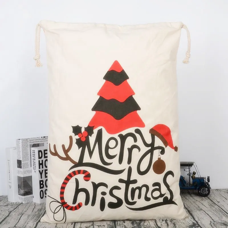 عيد الميلاد قماش كريستما سانتاس حقيبة كبيرة الرباط الحلوى كلوز أكياس عيد الميلاد هدية سانتا أكياس لمهرجان الديكور