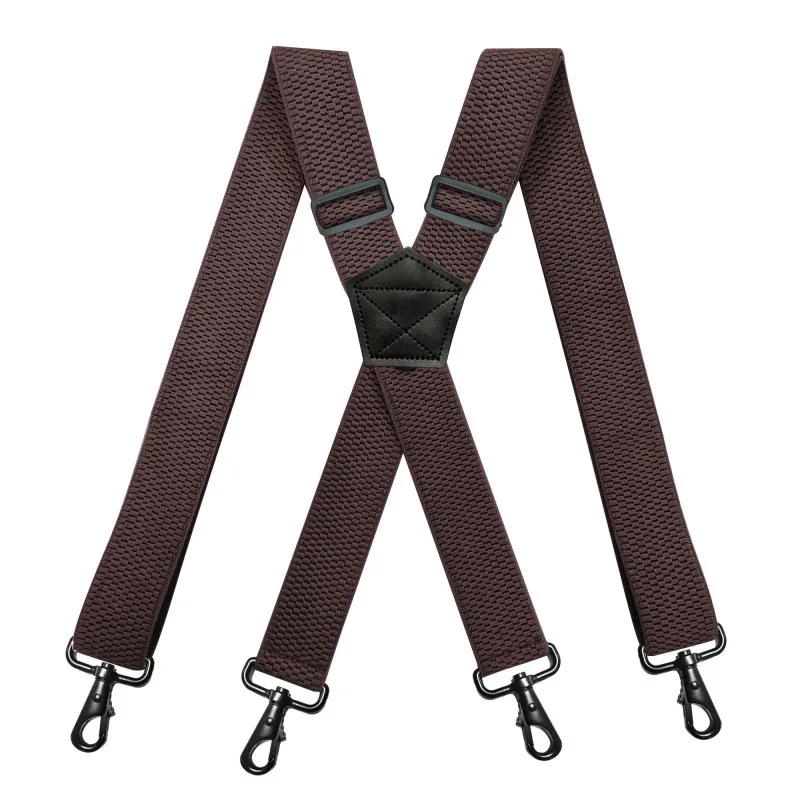 Bretelles de travail robustes pour hommes, 38cm de large, en forme de X avec 4 mousquetons pivotants, bretelles élastiques réglables pour pantalon de motard et de Snowboard, 200H