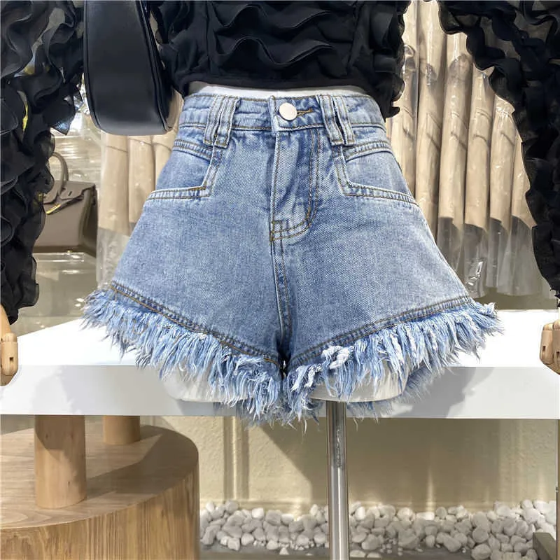 Vente Summer Femme Denim Shorts Taille haute Jeans déchirés Mode Sexy Femme S-2XL Drop 210724
