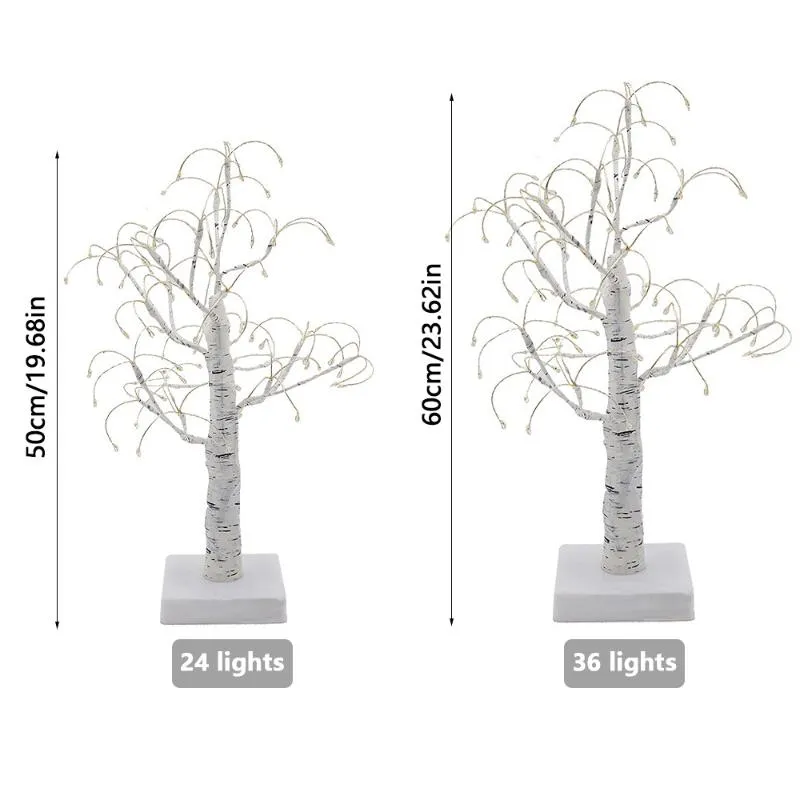 أضواء الليل LED FAIRY LIGHT BIRCH TREE LAMP HOLIDAING ELACTING DECER Home Party Wedding Decoration Decorty Gift220i