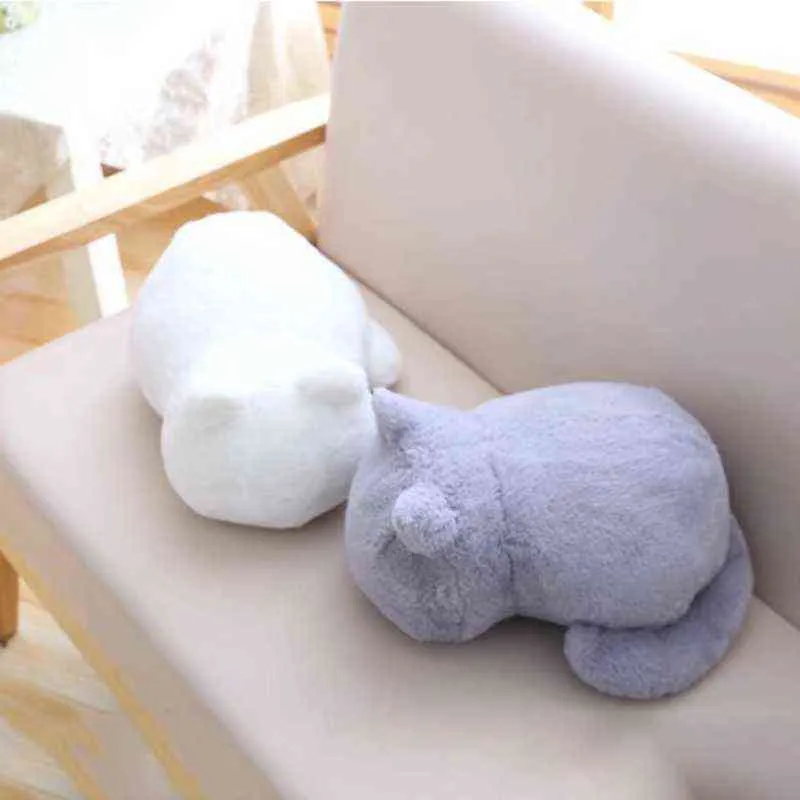 Плюшевые подушки для кошек, милая мультяшная форма, тень на спине, кавайные игрушки с животными, домашний текстиль, детский рождественский подарок 211203287w