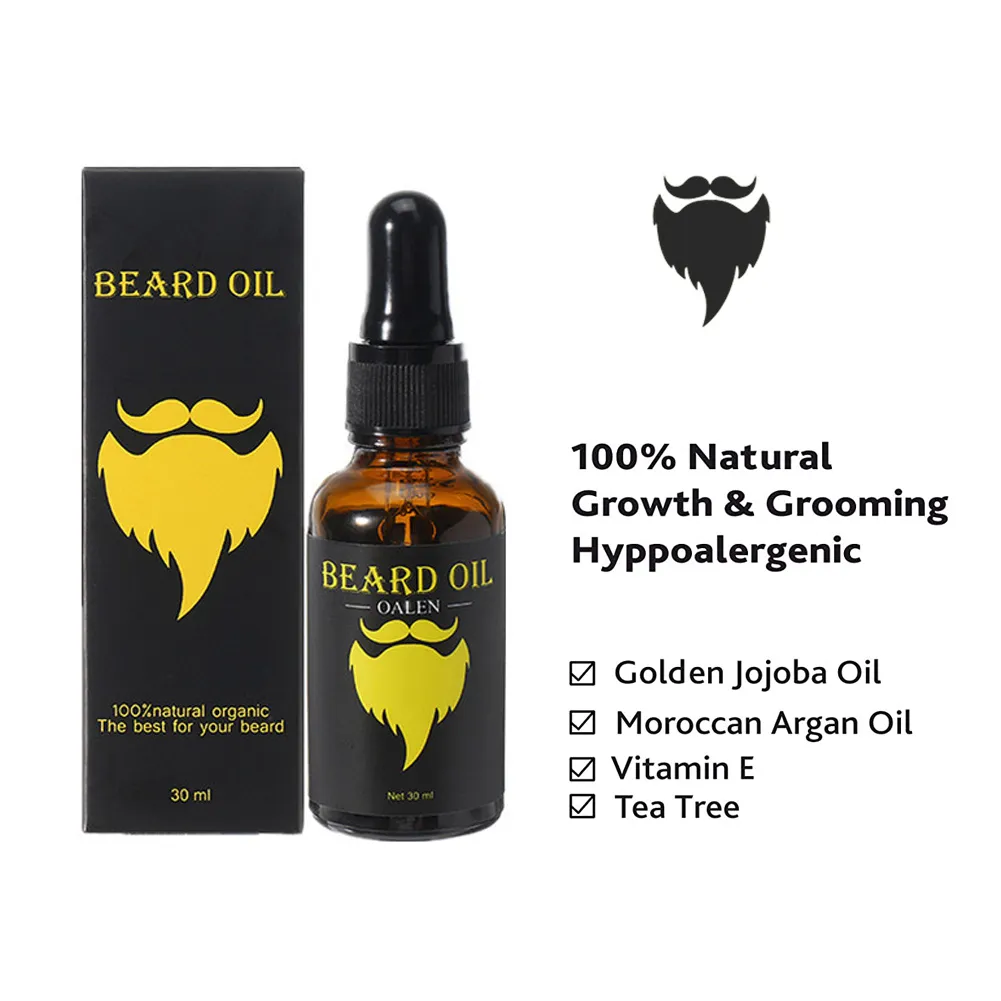 Beard Growth Kit Barbe Hair Growth Enhancer Set Beard Nourishing Growth Essential Oil Facial Beard Care with roller