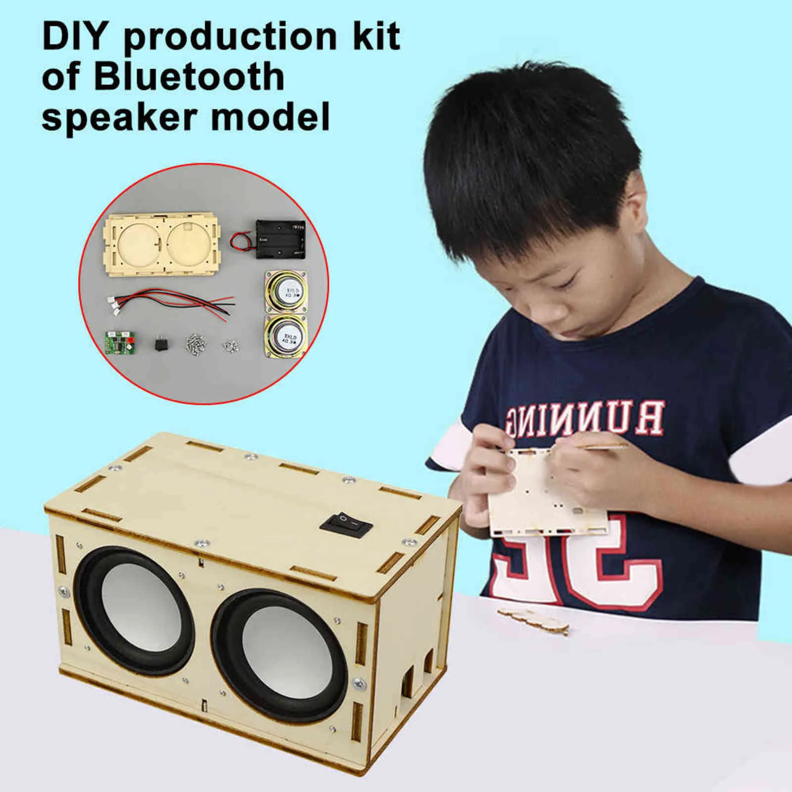 Elektronische geluidsversterkers DIY Bluetooth-luidsprekerboxkit ABS Batterijaangedreven Kinderen Volwassenen Handgemaakt Draagbaar Niet-giftig Veilig H11112009182