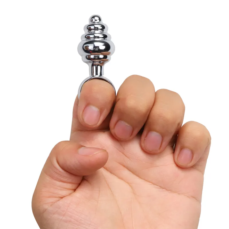 Set Mini Metal Anal Plugs med Finger Ring Anus Expander Anal Sex Toys för nybörjare Vaginal Butt Plug Prostate Massager X04011610032