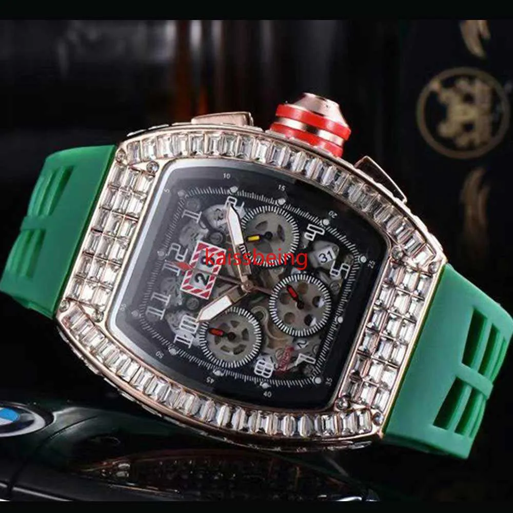 Zegarek męski luksusowy silikon dla mężczyzny sport des men wielofunkcyjny kwarc 6-pin chronografu 101831