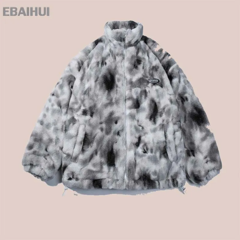 EBAIHUI hommes veste d'hiver fermeture éclair col montant décontracté ample Streetwear épais chaud Tie-dye rembourré manteau hiver Parkas