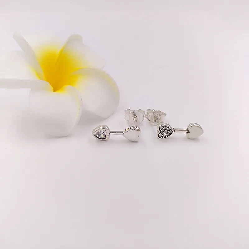 Varmdesigner smycken autentisk 925 sterling silver hjärtan av kärlek stud örhänge pandora örhängen lyx kvinnor valentin dag födelsedagspresent 290750cz