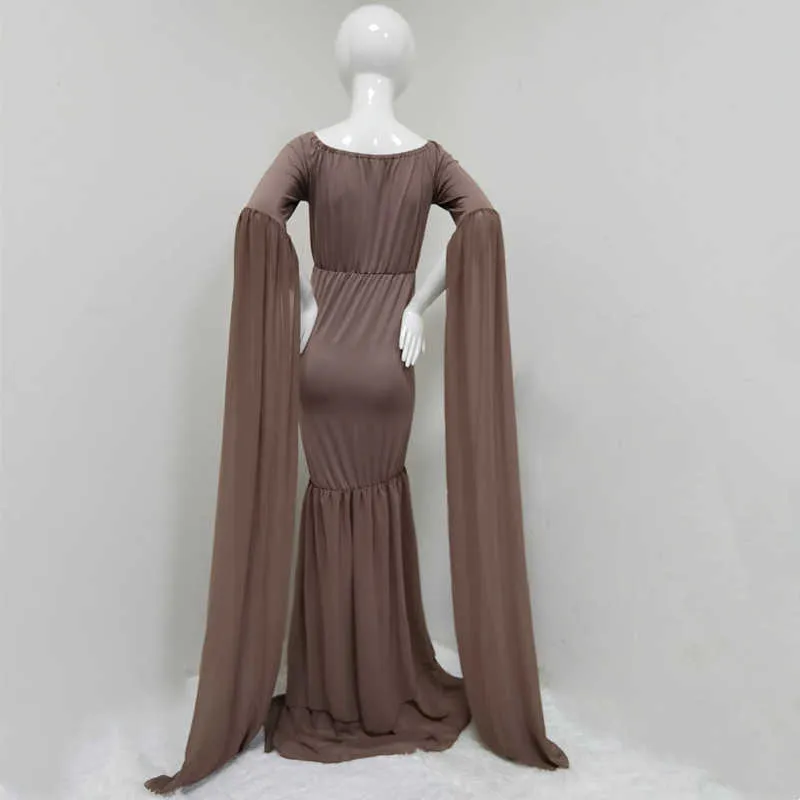 Elegant axelfri maternity fotografi rekvisita lång klänning för gravida kvinnor fancy graviditet klänning sexig maxi gown foto skjuta y0924