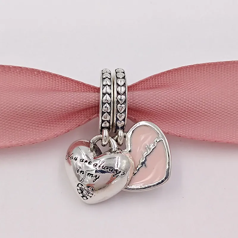 Charms Dokonywanie Biżuterii Dokonywanie Matki Córka Pandora 925 Srebrne Bransoletki Kobiety Bransoletni Łańcuch Koraliki Wisiorek Heart Couples Heart Mom Naszyjnik Kocham cię Prezent 792072N40