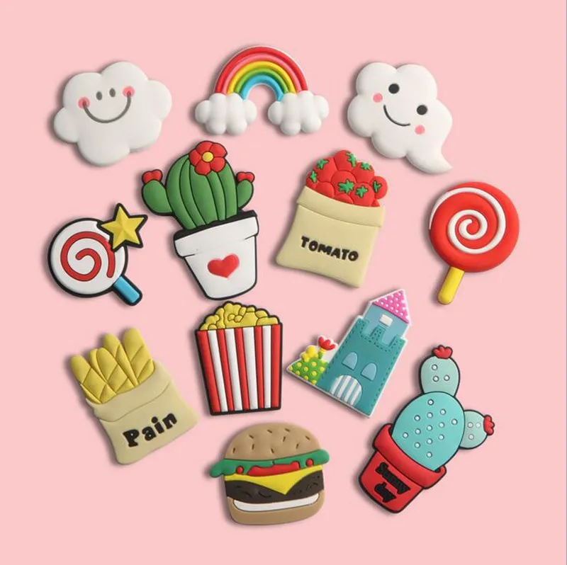 Fridge Cartoon Magnets PVC Colorful Magnet Sticker Plastic Refrigeator 3D Cute Stickers Fishes Cars Animals Cloud Home Furnishing 3093159