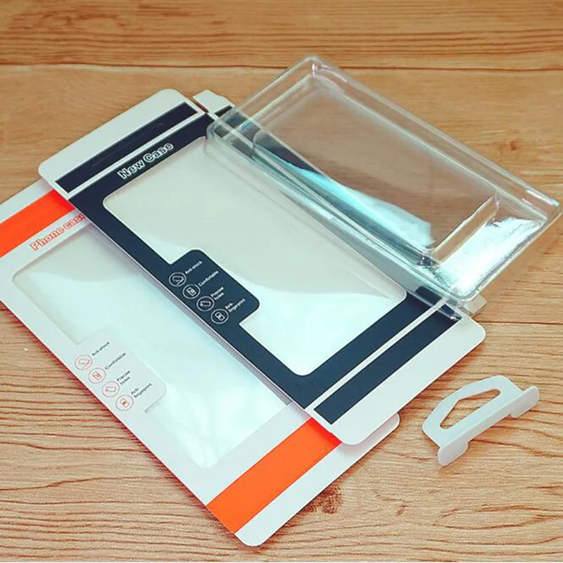Boîte d'emballage de vente au détail d'affichage de papier noir blanc grand universel avec crochet de fenêtre pour Iphone 13 12 Pro Max 8 Plus