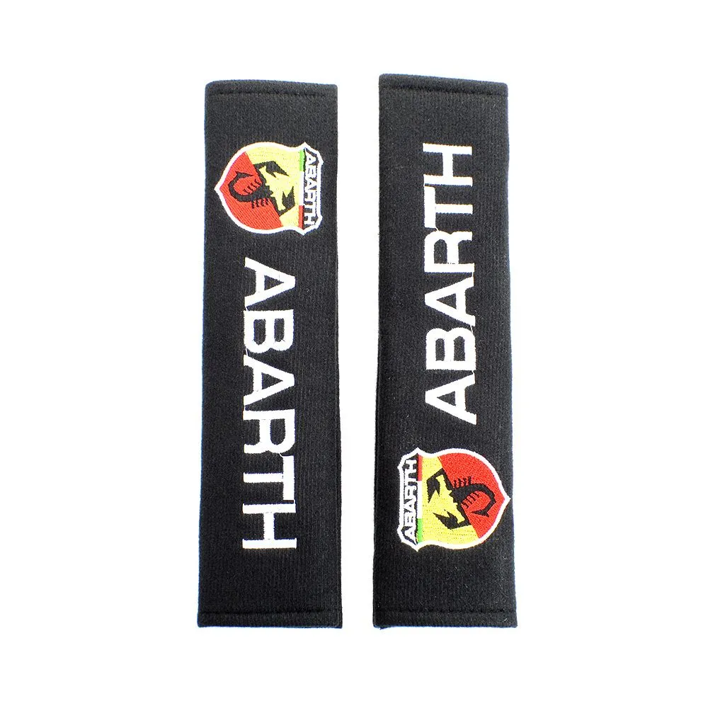 2 pièces ABARTH pur coton marque de voiture Logo ceinture d'épaule couverture de ceinture de sécurité accessoires d'intérieur de voiture pour Fiat Punto Abarth6471201