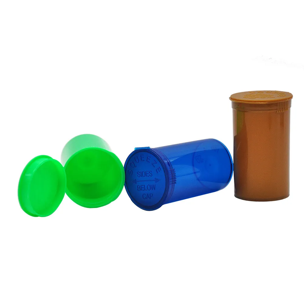 Récipient en plastique boîte à médicaments stockage bouteille diamètre 41mm transparent flip médecine peut