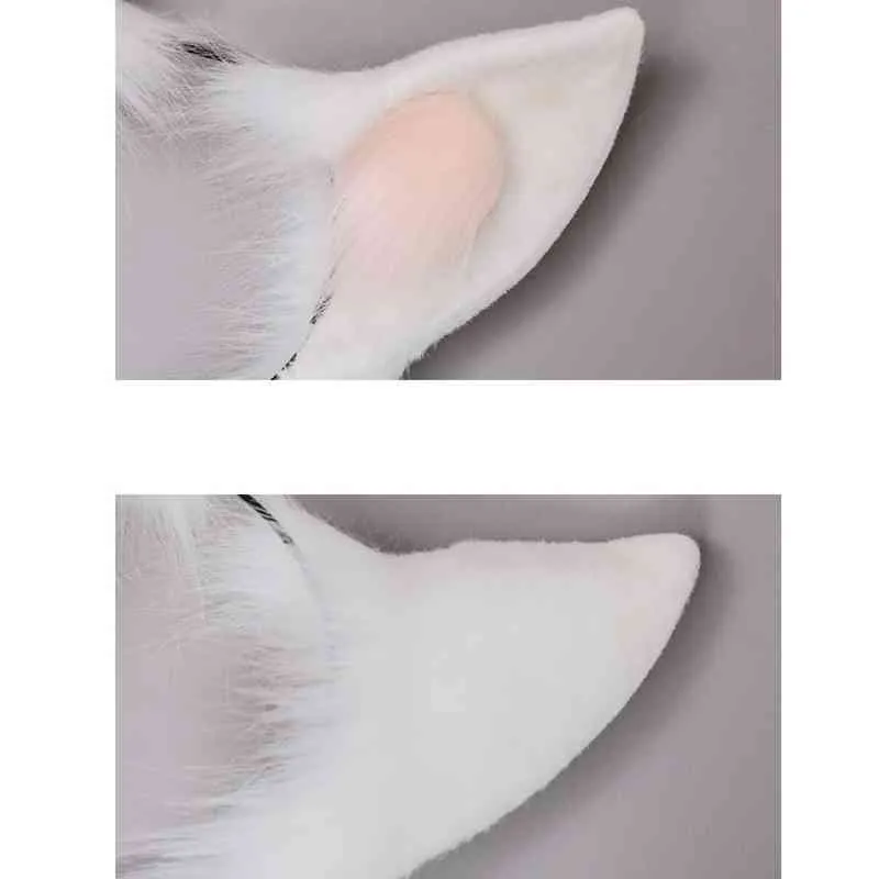 Kawaii Women Girls Halloween Simulation Bunny Ears Headband Cosplay Anime Plush Fox Animal Ear KC Lolita Hair Accessories2377