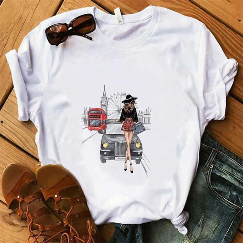 Aowof New Women's T-shirts i de bästa kvinnans T-shirts för sommaren 2020 i bulk grossist kaffe mode t-shirts x0527