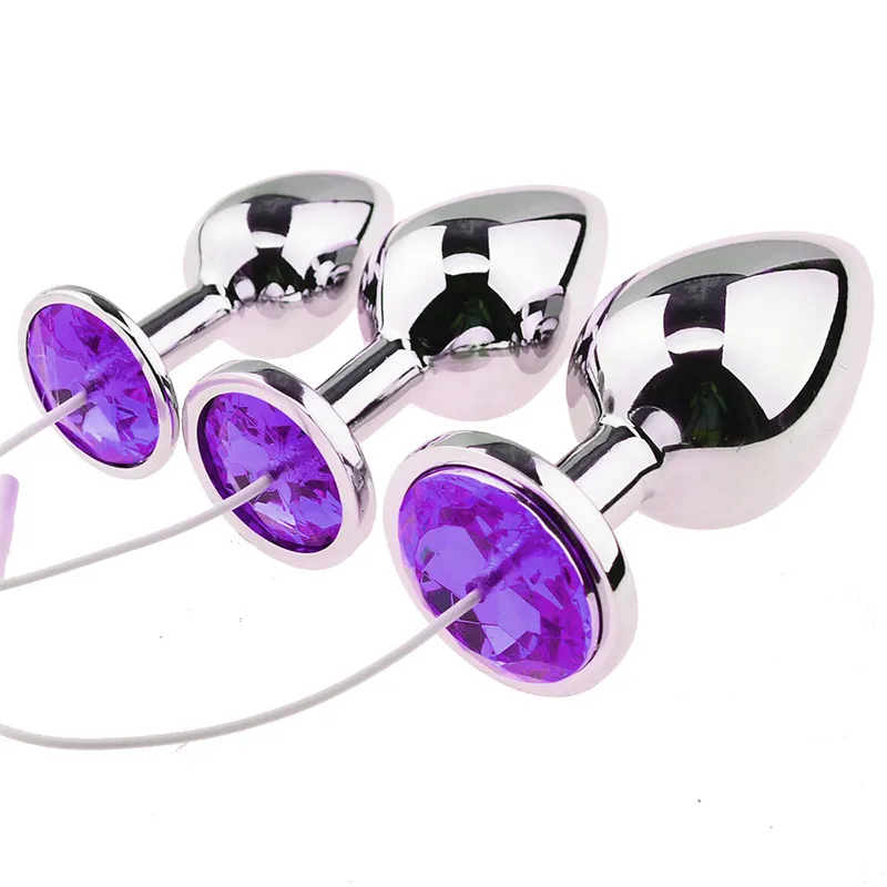 Choque eléctrico Anal Plug Accesorios de masaje Masturbador Butt Enchufe vaginal Electro Estimulación sexual Juguetes Productos para adultos X04018289065