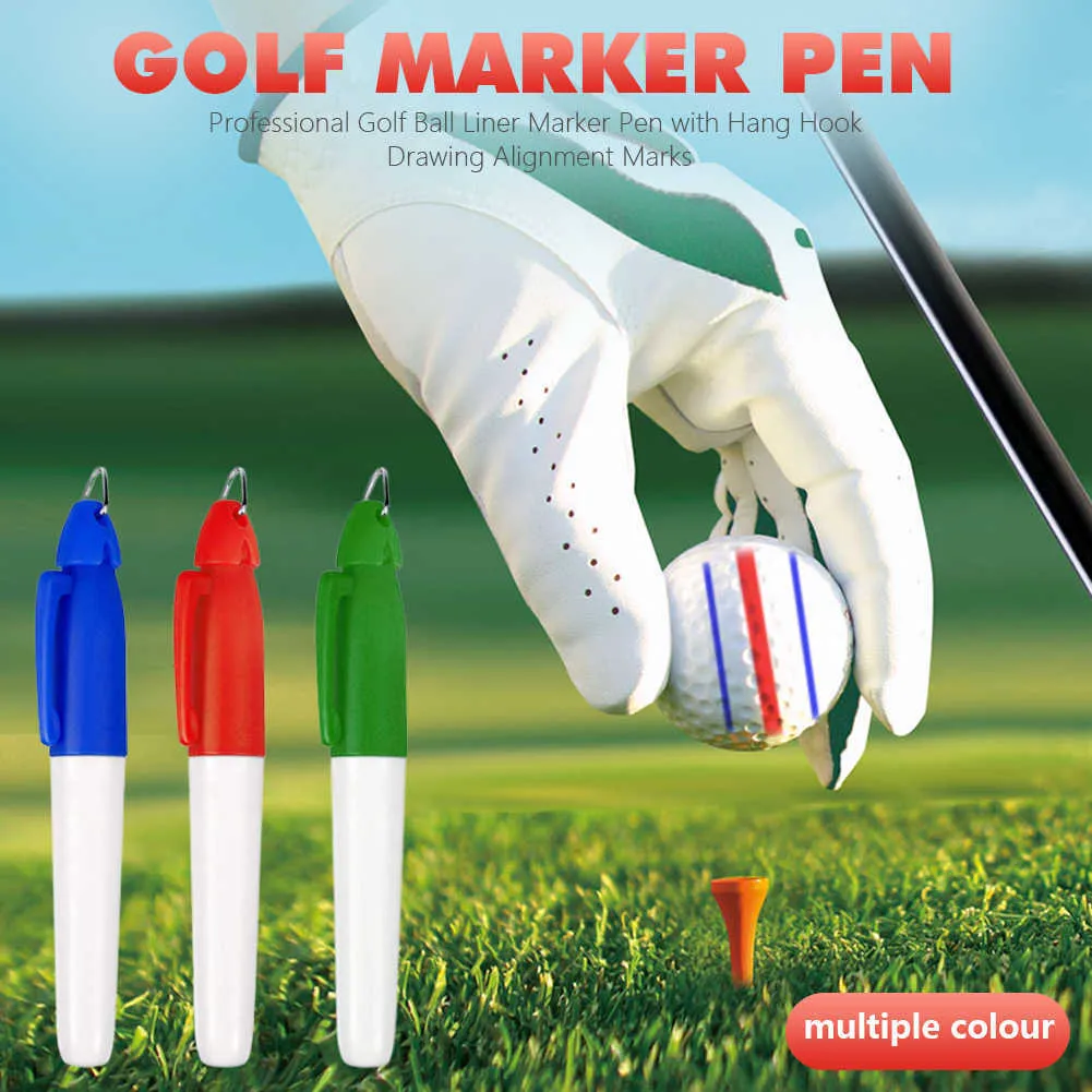 Stylo marqueur professionnel de doublure de balle de Golf, avec crochet de suspension, marques d'alignement de dessin
