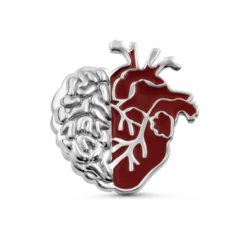 Anatomical Heart Brooch Metallo Pin Gepel Donne Badge Anatomia Gioielli intera Biologia Medical Student Doctor Regalo