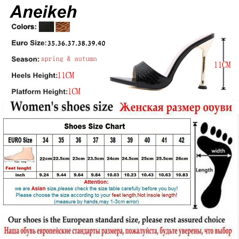 Aneikeh 2021 Nowy Snake Drukuj Strappy Mule Wysokie obcasy Pompy damskie Sexy Slused Toe Slingbacks Damskie Buty Botyny Mujer 35-42 Y0406