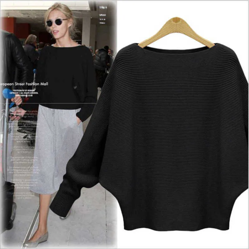 Bonjean Thick Knitted Tops Jumper Autumn Winter Casual Pullovers Sweaters Women Long Sleeve Big Loose Sweater Girls 211018