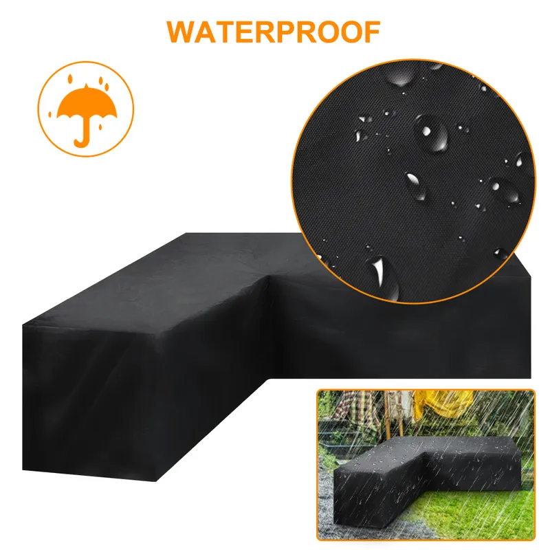 Corner Outdoor Sofa Cover Garden Rattan Furniture V Shape Waterproof Protect Set All-Purpose Dust s 220222