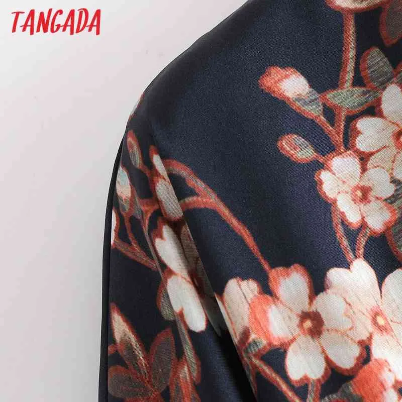Femmes rétro surdimensionné fleurs imprimer Kimono Blouse à manches longues Chic femme chemise décontractée Blusas Femininas 3A01 210416