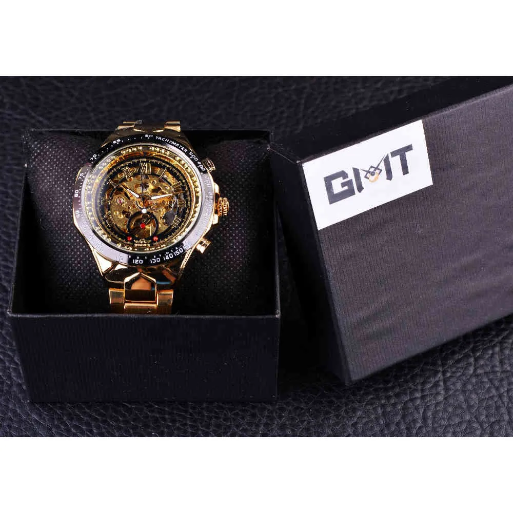 Gewinner Mechanische Sport Design Lünette Goldene Uhr Herrenuhren Top-marke Luxus Montre Homme Uhr Männer Automatische Skeleton Uhr 211872