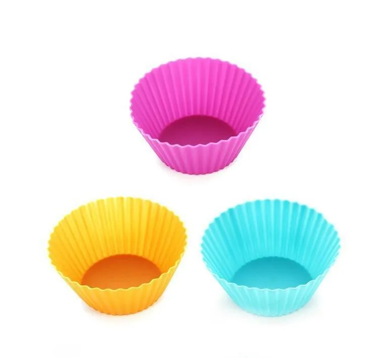 7cm Silica Gel Liner Bakning Mögel Silikon Muffin Cup Bakkoppar Kaka Koppar Cupcake Cake Mote