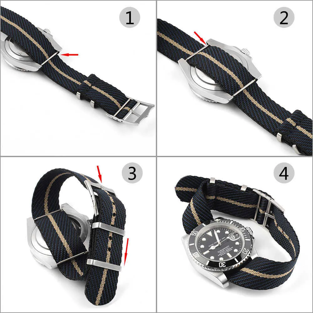 Nylon Nata Strap Premium Cebete de seguridad de 20 mm 22M Reemplazo de la pulsera deportiva militar para los accesorios de relojes Tudor H09159343422925843