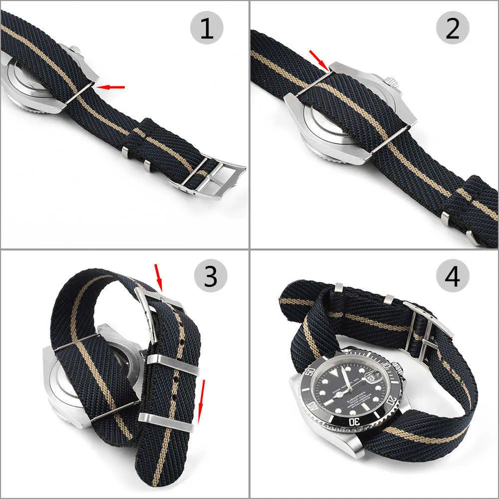 Nylon Nato Strap Premium Seatbelt Watchband 20mm 22m Militär sport armbandsersättning för Tudor Watch Accessories H09159343422216655