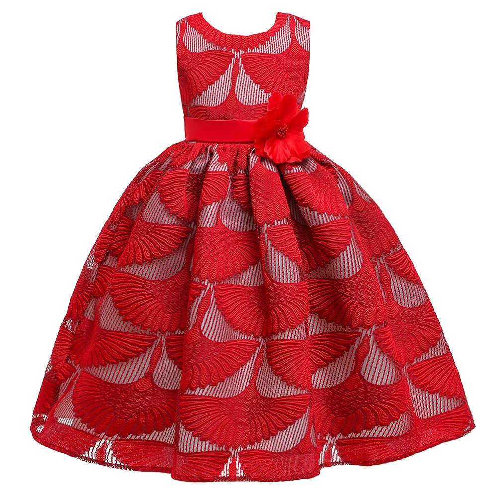 Abito da cerimonia ragazza Petalo Principessa Lungo formale Prima Comunione Festa bambini Abito elegante bambini ragazza Abito da sposa compleanno G1026