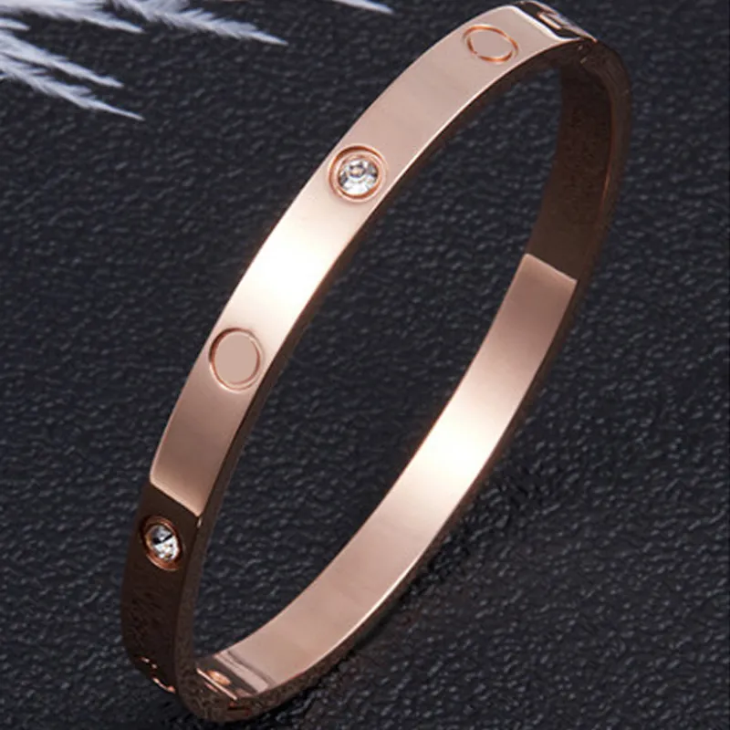 braccialetto a vite amore donna in acciaio inossidabile Può essere aperto braccialetto coppia semplici regali di gioielli donna Accessori intera catena o270Y