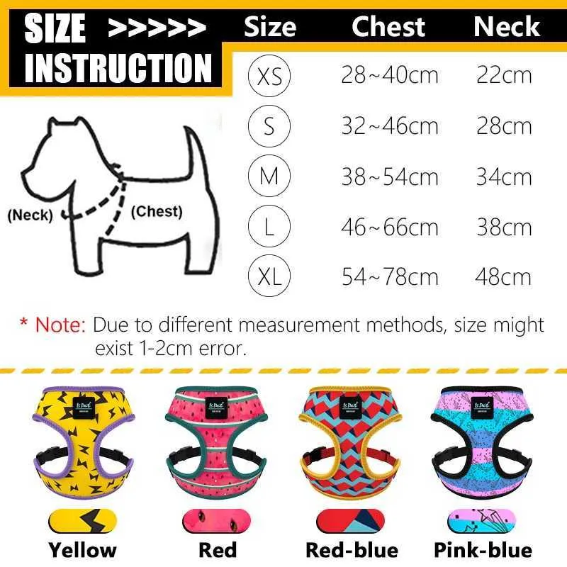 MySudui Pet Chat Moyen Petit Chien Gilet Harnais Chien Chihuahua Doux Réglable Pour Chiot Carlin Collier Poitrine Sangle Ceinture Marche Sécurité 210712