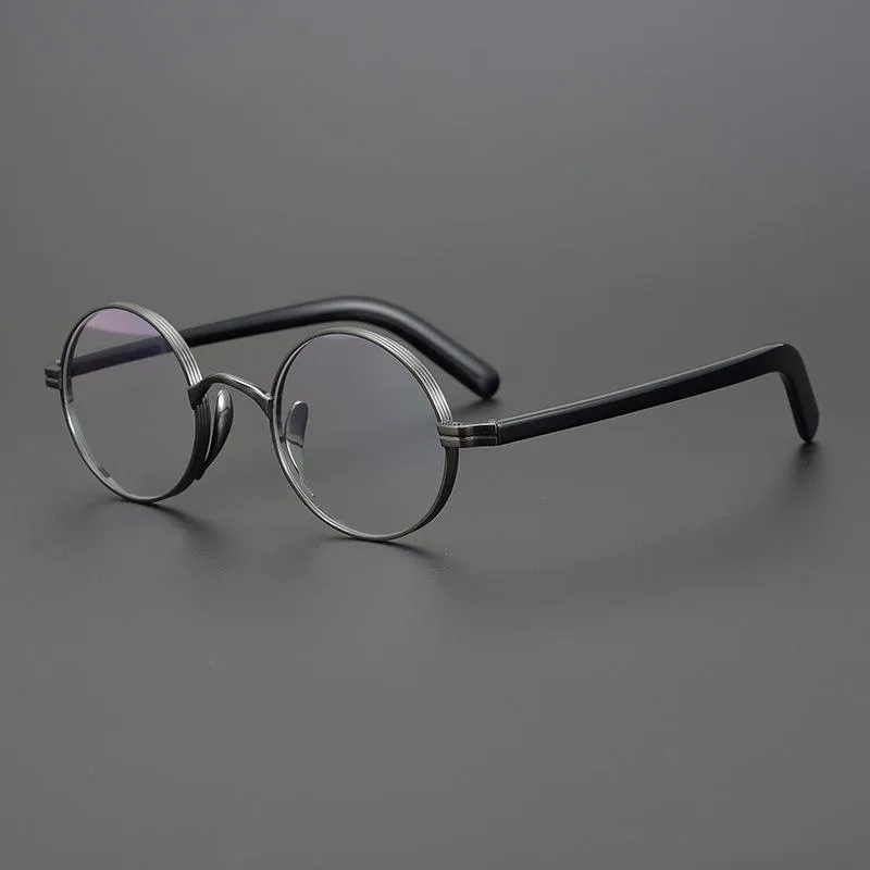 Vintage Acetaat Titanium Brilmontuur Mannen Vrouwen Kleine Ronde Recept Optische Bijziendheid Brillen Eyewear Fashion Zonnebril Fra223r
