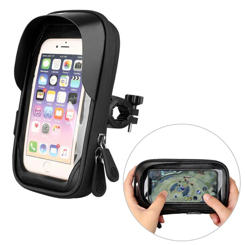 Untoom étanche vélo support de vélo sac étui moto support de guidon support 4.5-6.4 pouces téléphones portables